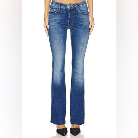 Amo Women’s Kick Flare Mid Rise True Blue Cotton Denim Y2K Jeans Size 27 - Picture 1 of 9